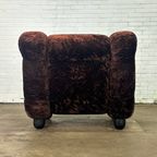 Vintage Italiaanse Fauteuil In Donkerbruin Velours thumbnail 8