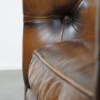 In Goede Staat Verkerende En Luxe Klassieke Rundleren Engelse Chesterfield Fauteuil thumbnail 13