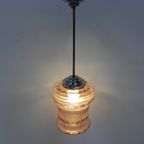 Art Deco Hanglamp Met Roze Glazen Kap thumbnail 6