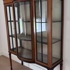 Antiek Engels Mahonie Vitrinekast Met 1 Deur, Met Bol Glas, 122 Cm Breed thumbnail 3