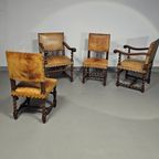 Matching Set / Castle Chairs / Neo Barok / Sheep Leather / 1900S thumbnail 2