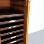 Vintage Deense Archiefkast Wandmeubel Blond Eiken thumbnail 3
