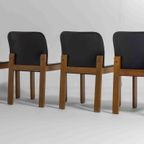 Mid-century Set Van 6 Lederen Eetkamerstoelen Door Arfa & Tobia Scarpa, 1970 thumbnail 12