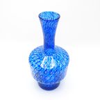 Murano Blauw Glazen Vaas Met Luchtbellen thumbnail 3