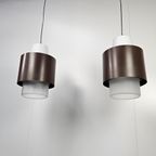 Vintage Industriele Xl Hanglampen Met Glas, Omgebouwd thumbnail 13