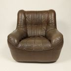 Vintage Lederen Fauteuil, 1982 thumbnail 8