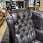 Gave Engelse Chesterfield Fauteuil Jenas Blauw Buttonseat thumbnail 5