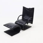 Ligne Roset Zen Lounge Chair And Ottoman By Claude Brisson 1980S thumbnail 2