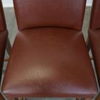 Set Van 4 Luxe En Comfortabele Cognac-kleurige Engelse Stijl Eetkamerstoelen thumbnail 5