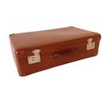 Vintage Bruine Nubuck Leren Koffer Leder Brocante thumbnail 5