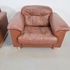 Vintage Set Of 2 De Sede Ds 101 Fauteuil Dik Bruin Leer ’70 thumbnail 22