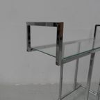 Vintage Chrome Wandtafel Met Glas thumbnail 5