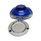 Blauw Glazen Murano Schaaltje Op Metalen Schotel thumbnail 7