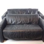 Setprijs Leolux 'pago Pago' Bank Stel Zwart Leer Vintage 2st thumbnail 5