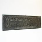 Bronzen Naamplaat Werkspoor N.V. Amsterdam Uit De Jaren 50 - 60 thumbnail 3