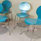 Set Van 4 Vlinderstoelen Eetkamerstoelen, Blauw thumbnail 12