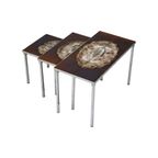 Vintage Nesttafels Tegeltafels Adri Belarti Set Van 3 Chroom Keramiek thumbnail 9