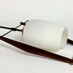 Mid Century - Atrr. Still Novo - Italië - Hanglamp - Opaline - Messing - Teak - 60'S thumbnail 6