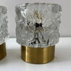 2x Midcentury Tafellamp - Peill & Putzler - Ijsglas, Goud thumbnail 5