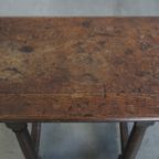 Charmante, Grote Antieke Engelse Bijzettafel/ Stool Met Een Prachtig Patina thumbnail 9