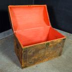 Brocante Zweedse Bruidskist – Leder – 19E Eeuws thumbnail 6