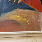 Mid Century Schilderij Geleefd Kunst Op Doek thumbnail 8
