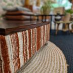 Verrijdbare Vintage Salontafel Palissander Chroom Wieltjes thumbnail 7
