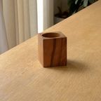 Vintage Danish Teak Rare And Handmade Salt And Pepper Set thumbnail 9