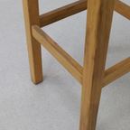 4x Vintage Barkruk Hout & Riet, 1970s thumbnail 10