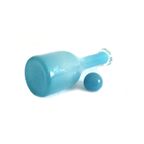 Vintage Mondgeblazen Karaf/Fles In Turquoise/Blauw Bellen Glas thumbnail 4