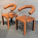 Set Van 4 Lederen Arcosa Stoelen Door Paola Piva thumbnail 4