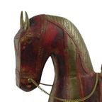 Vintage Houten Marwari Paard Koper Messing Beeld Sculptuur 31Cm thumbnail 5