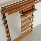 Vintage Mid Century Wandkapstok Met Spiegel thumbnail 3