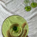 8X Vintage Champagne Flute Met Groene Voet, Reliving thumbnail 2