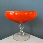 Vintage Murano Stijl Vaas / Glas In Oranje /Rode Kleur thumbnail 6