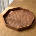 Vintage Octagonal Bamboo Tray thumbnail 2