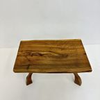 Brutalist Solid Wooden Side Table , 1970’S thumbnail 3