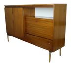 Vintage Mid Century Highboard Kast Lade En Deuren Teak Fineer 200Cm thumbnail 2