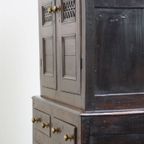Zeer Mooie Antieke Engelse Eikenhouten Food Cupboard/ Voorraad Kast Uit Eind 18e/ Begin 19e Eeuw thumbnail 15