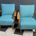 Set Of 2 Blue Vintage Relax Chairs 1960S thumbnail 5