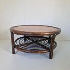 Mid Century Boho Manou Bamboe Salon Tafel Rond thumbnail 6