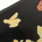 Zwart Gelakte Chinese Juwelendoos Zeepsteen Messing Chinoiserie thumbnail 13