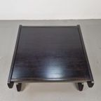 Vintage Wengé Salontafel Brutalist Postmodern ‘70 Hout Tafel thumbnail 6