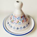 Handgemaakte Marokkaanse Tajine Aardewerk Glazuur Wit thumbnail 4
