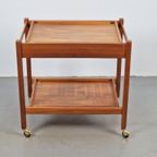 Vintage Erik Gustafsson Bar Cart Pine Wood Zweden 60 Barcart thumbnail 2