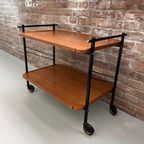 Mid Century Houten Trolly, Vintage Design Serveerwagen Uit Duitsland thumbnail 5