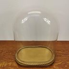 Antieke, Vintage Grote Glazen Ovale Stolp 508 thumbnail 5