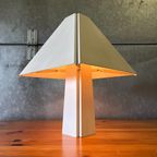 Vintage Jaren 70 Wit Metalen Post Modern Design Tafellamp thumbnail 2