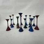 Set Of 17 Memphis Style Post Modern Candle Stick , 1980’S thumbnail 4
