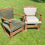 Twee Antieke Groene Fauteuils thumbnail 17